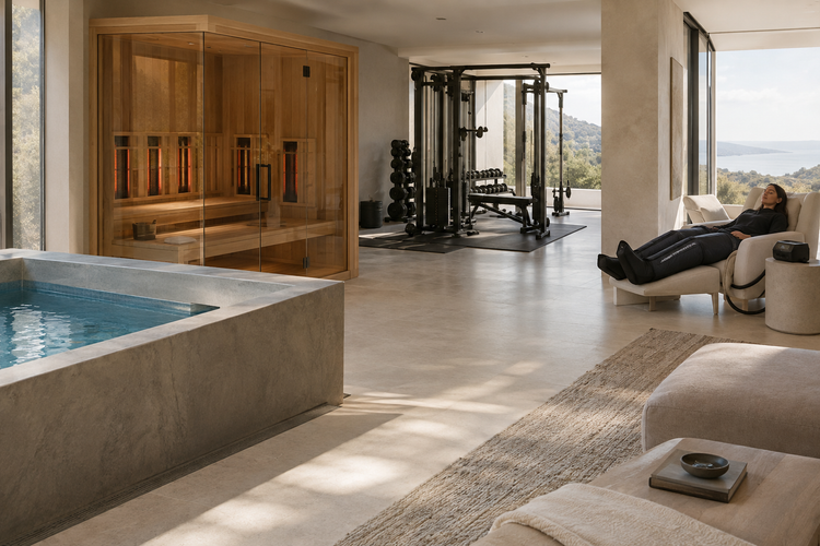 Architect-designed wellness suite featuring the complete wellness collection